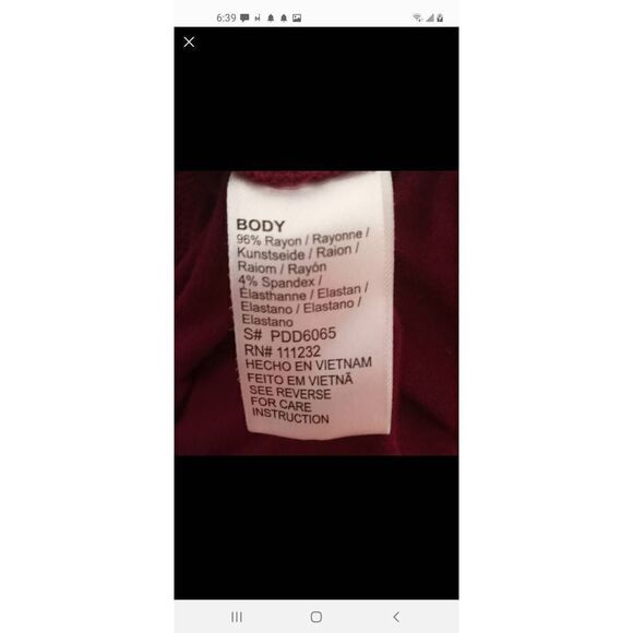 LOVE SADIE BURGUNDY V-NECK LONG SLEEVE DRESS SZ.L EUC. - Picture 12 of 13